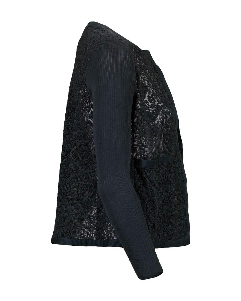 Tonet - Embroidered Sheer Knit Cardigan