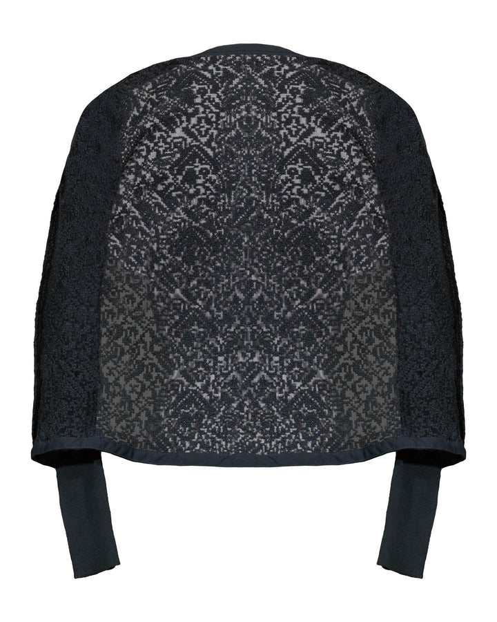 Tonet - Embroidered Sheer Knit Cardigan