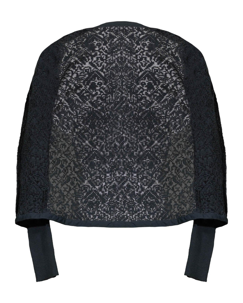 Tonet - Embroidered Sheer Knit Cardigan