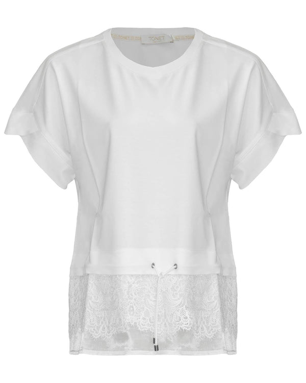 Tonet - Lace Trim Tee Shirt