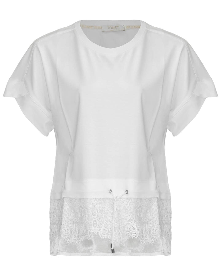 Tonet - Lace Trim Tee Shirt