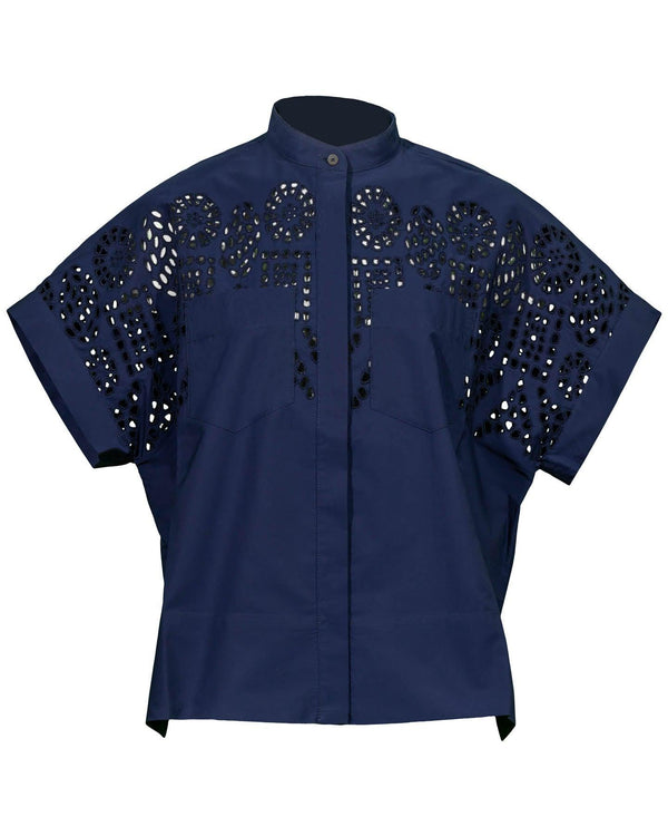 Tonet - Laser Cut Outs Shirt