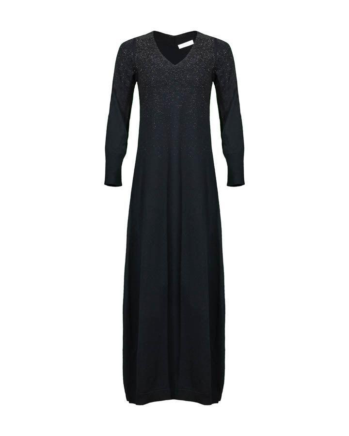 Tonet - Sparkle V-Neck Knit Maxi Dress