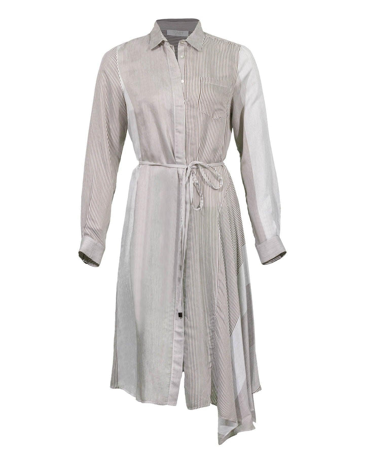 Tonet - Striped Two Tone Shirt Dress