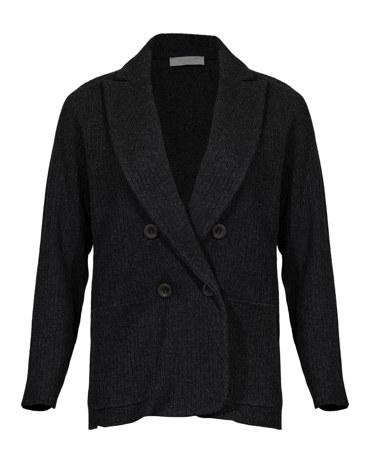 Tonet - Waffle Knit Double Breasted Jacket