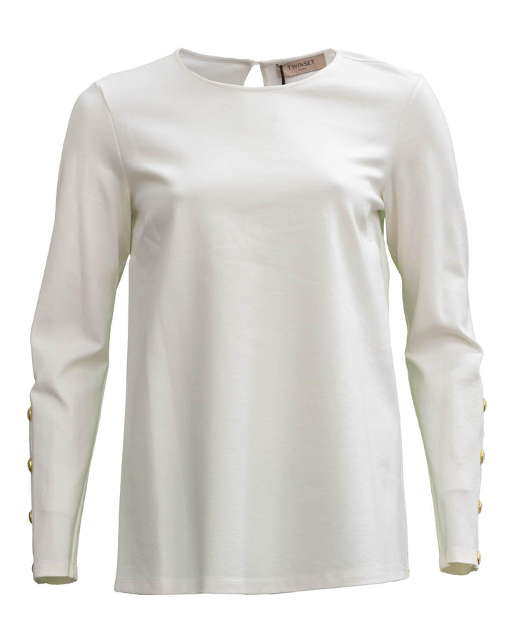 Twinset - Blouse with Frills and Pearls