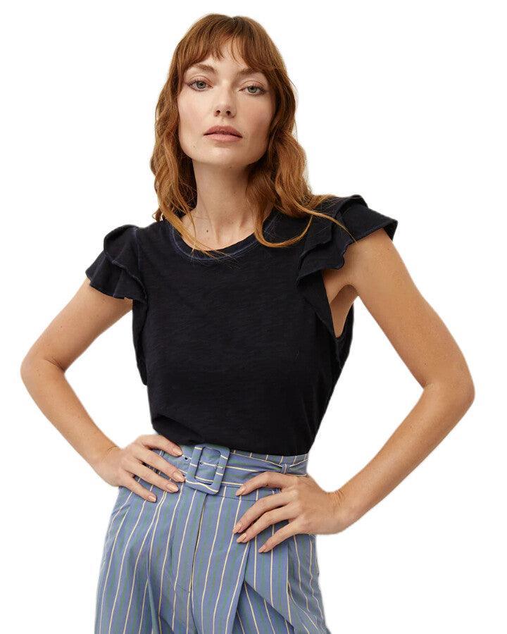 Veronica Beard - Akeela Ruffled Shoulder Te