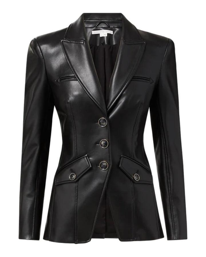 Veronica Beard - Anoki Vegan Leather Dickey Jacket