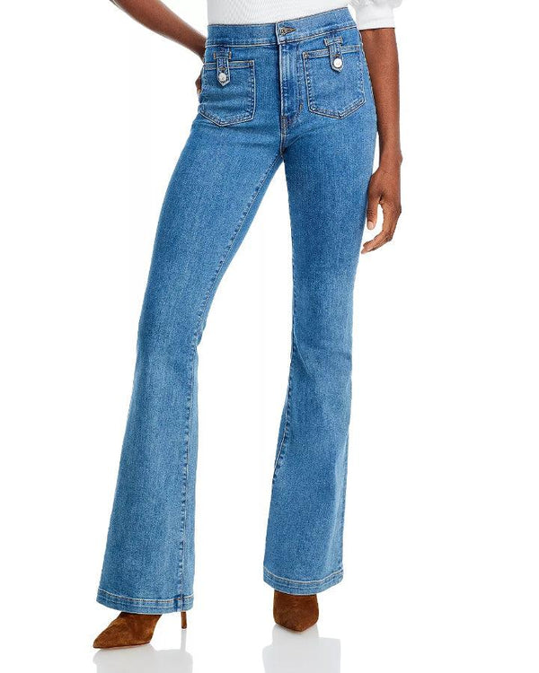 Veronica Beard - Beverly High Rise Skinny Flare Tab Pocket Jeans