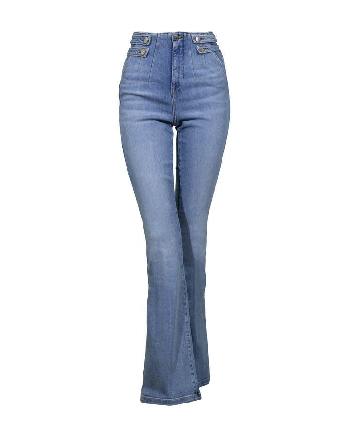 Veronica Beard - Beverly Skinny Flared Waist Tab Jeans