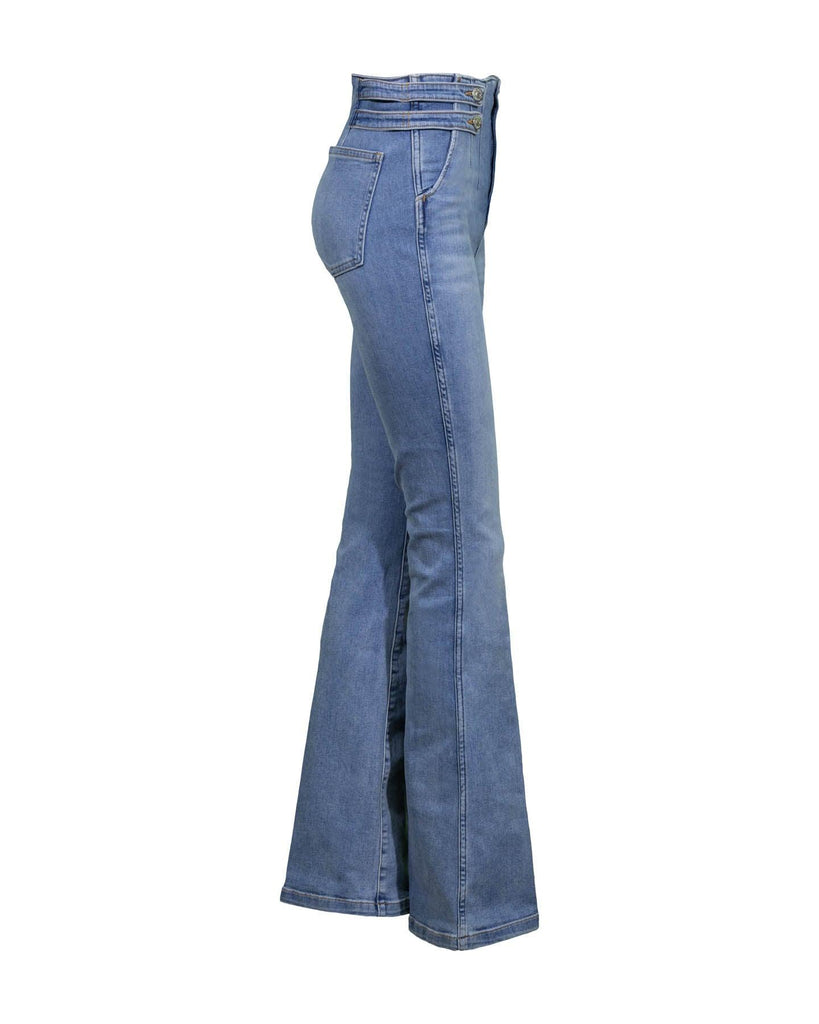 Veronica Beard - Beverly Skinny Flared Waist Tab Jeans
