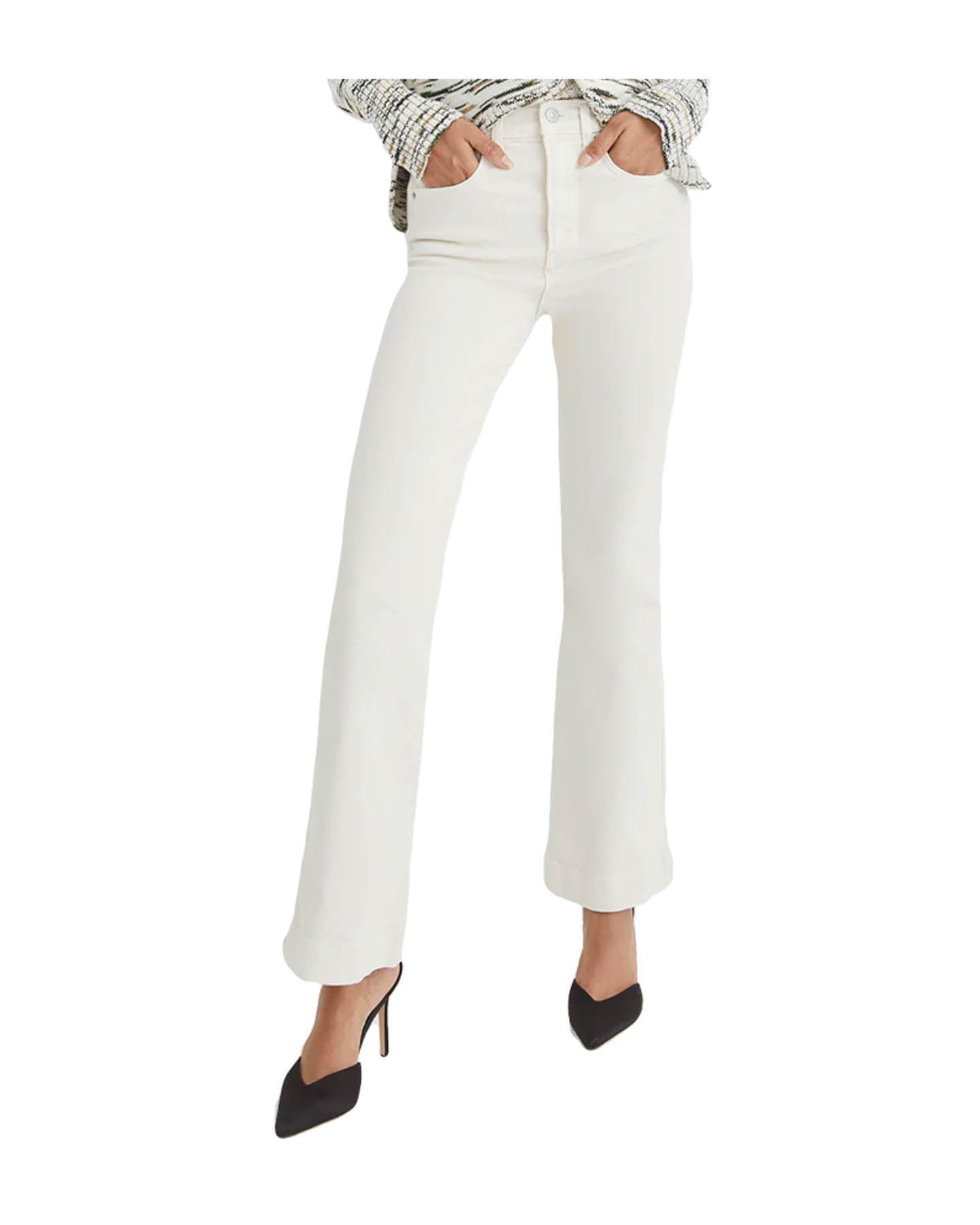 White ankle flare jeans new arrivals
