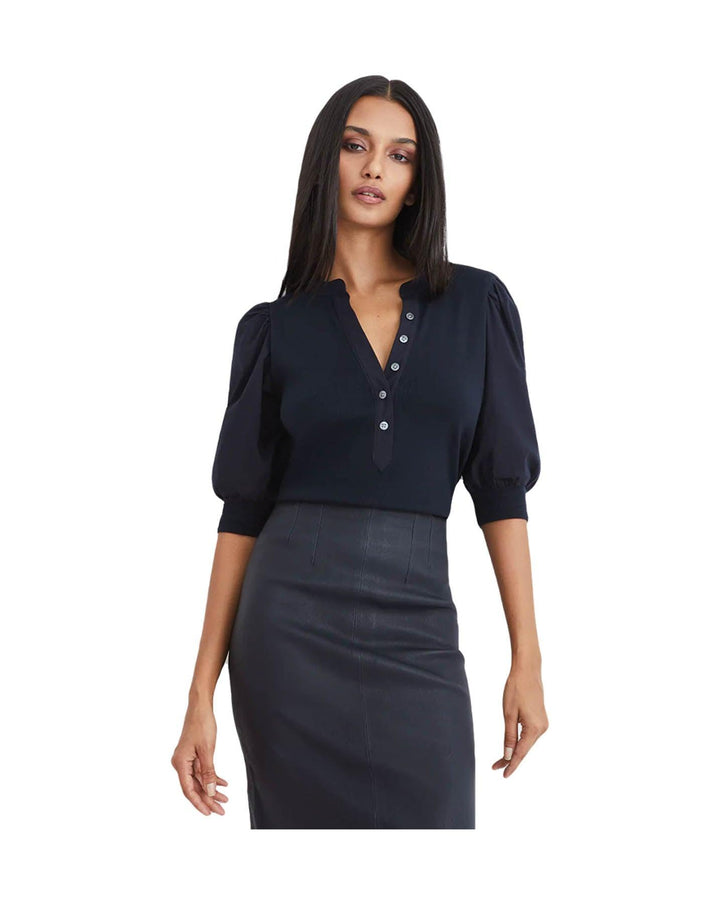 Veronica Beard - Coralee Puff Sleeve Top Black