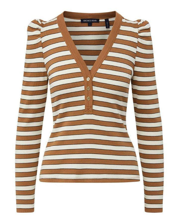 Veronica Beard - Dekalb Striped Puff Sleeve Top