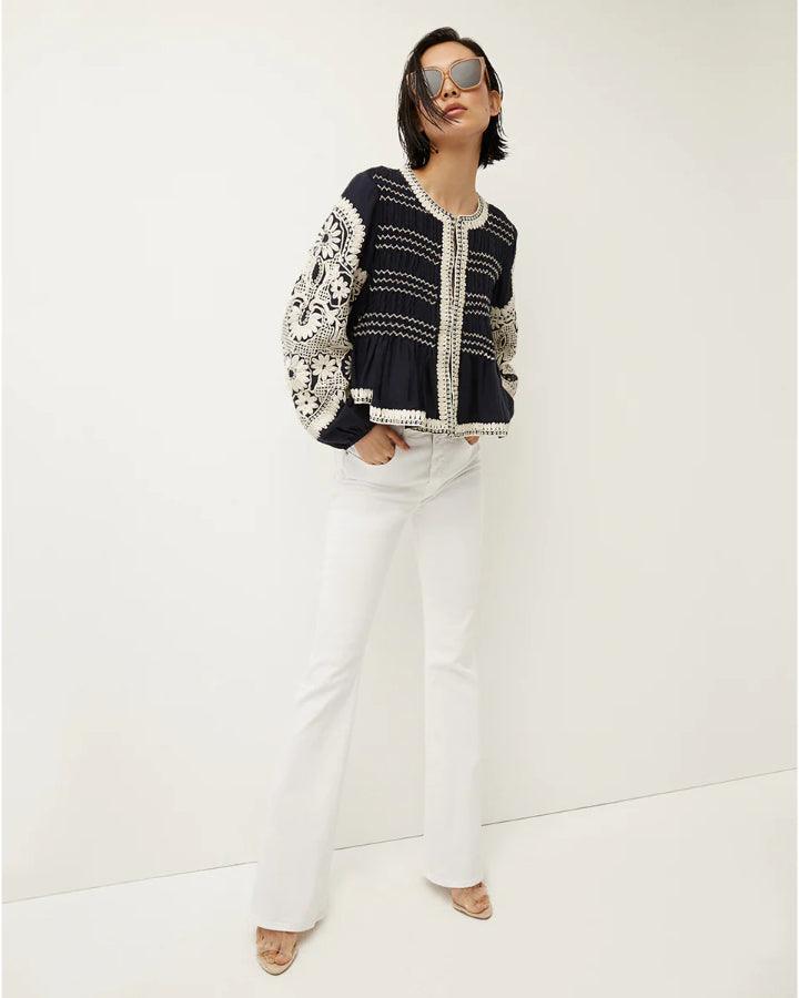 Veronica Beard - Dorian Embroidered Linen Jacket