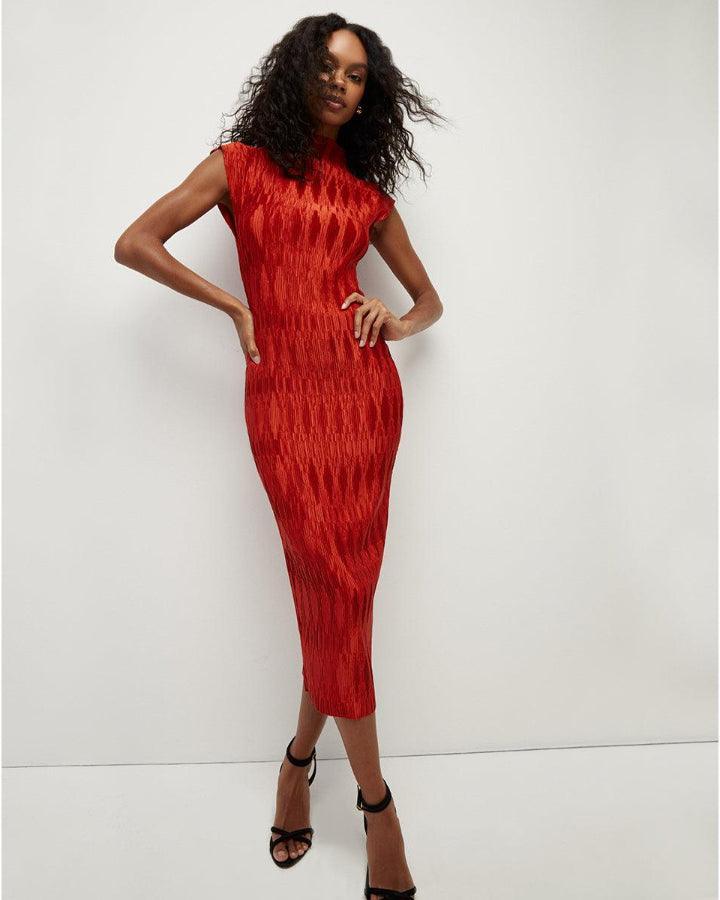 Gramercy Pleated Satin Dress – BLU'S