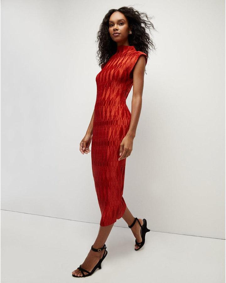 Gramercy Pleated Satin Dress – BLU'S