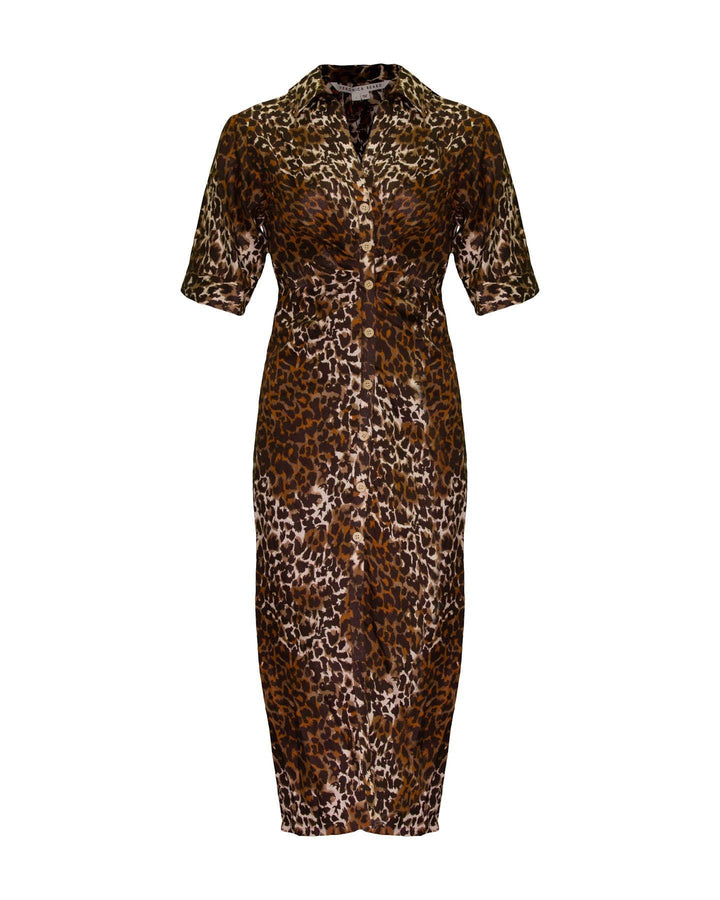 Veronica Beard - Seki Linen Leopard Dress