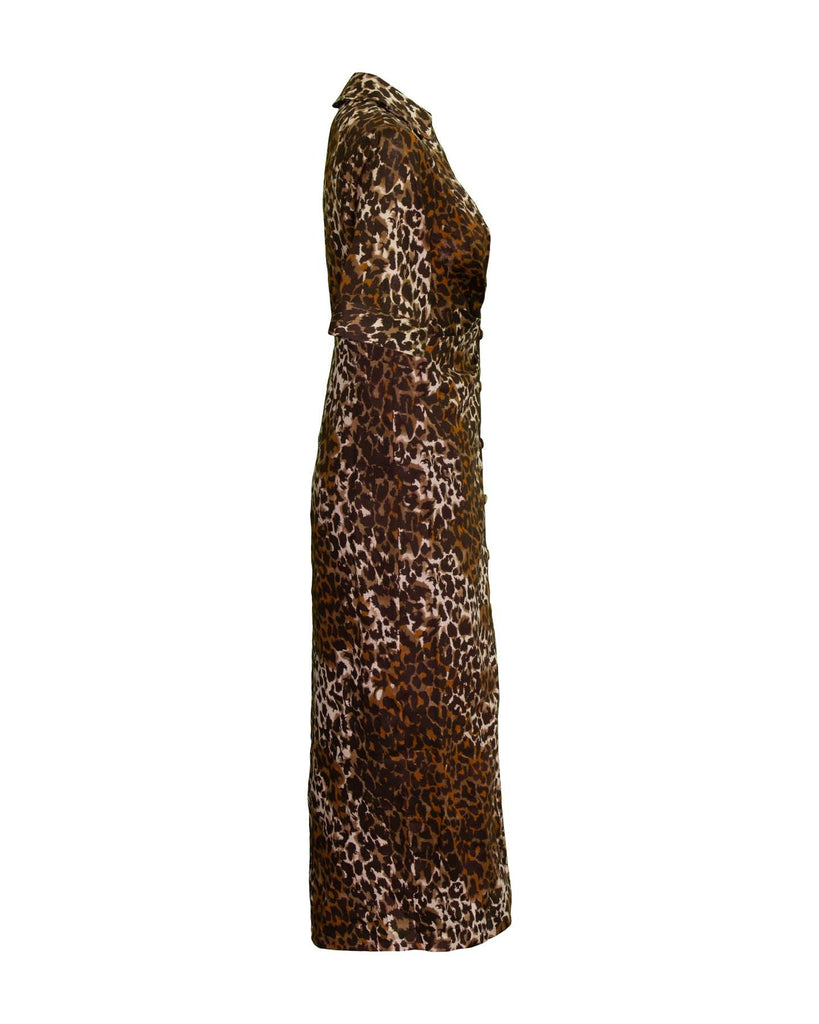 Veronica Beard - Seki Linen Leopard Dress